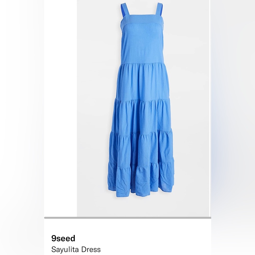 9seed Sayulita dress - size P/S - blue maxi with tie back